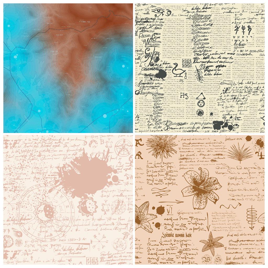 12 Sheets/Pack Retro Style Map Letter Paper Scrapbook Card Diy Making Vegetarian