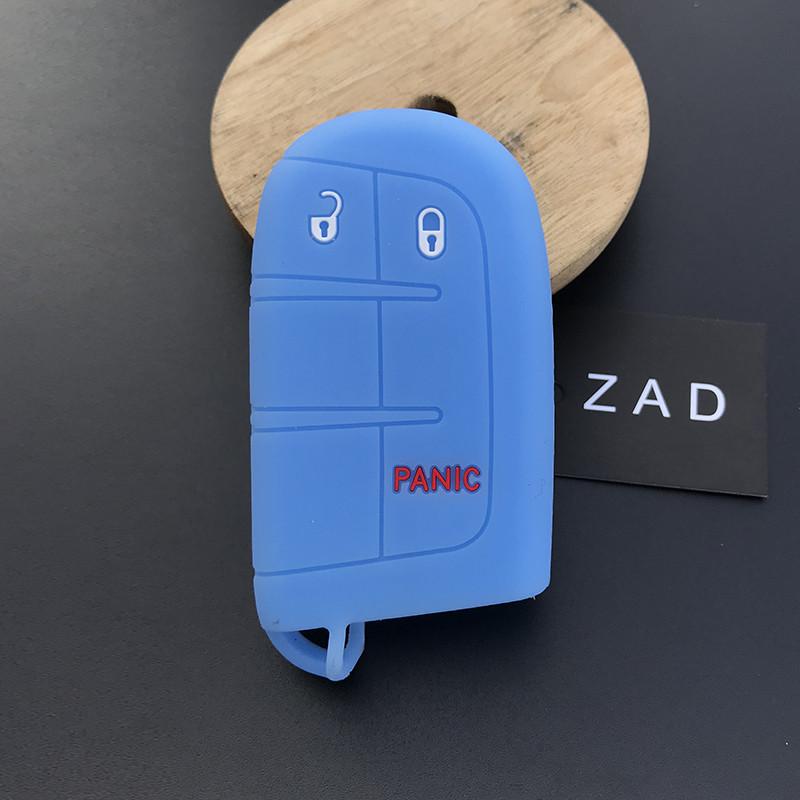 ZAD Silicone Rubber Car Key Case Cover Shell Holder For JEEP for Chrysler Dodge JCUV for Fiat 500X 2+1 Button Car Styling Pocket