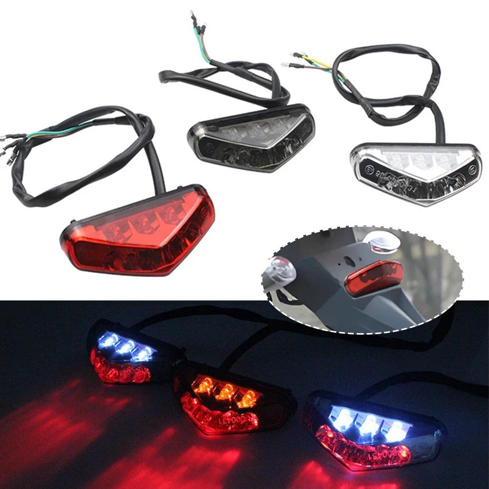 Mini Motosiklet LED Arka Plaka Işığı 12V Arka Fren Lambası Pit Dirt Bike ATV Chopper Scooter Cruiser İçin Plaka Arka Lambası
