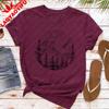 T-shirt da Donna Foresta Montagna Sole Cotone Manica Corta Top Casual Moda Top Estivo Outdoor T-shirt con Fantasia Classica
