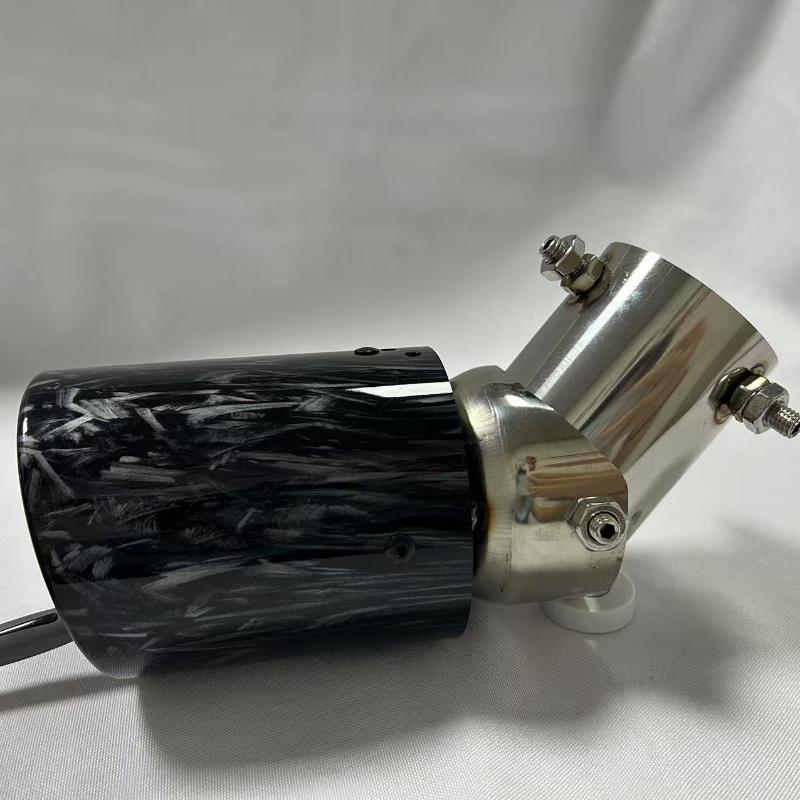 Car modification forged pattern tailpipe 63-89mm stainless steel tailpipe adjustable elbow ABS plastic shell tailpipe