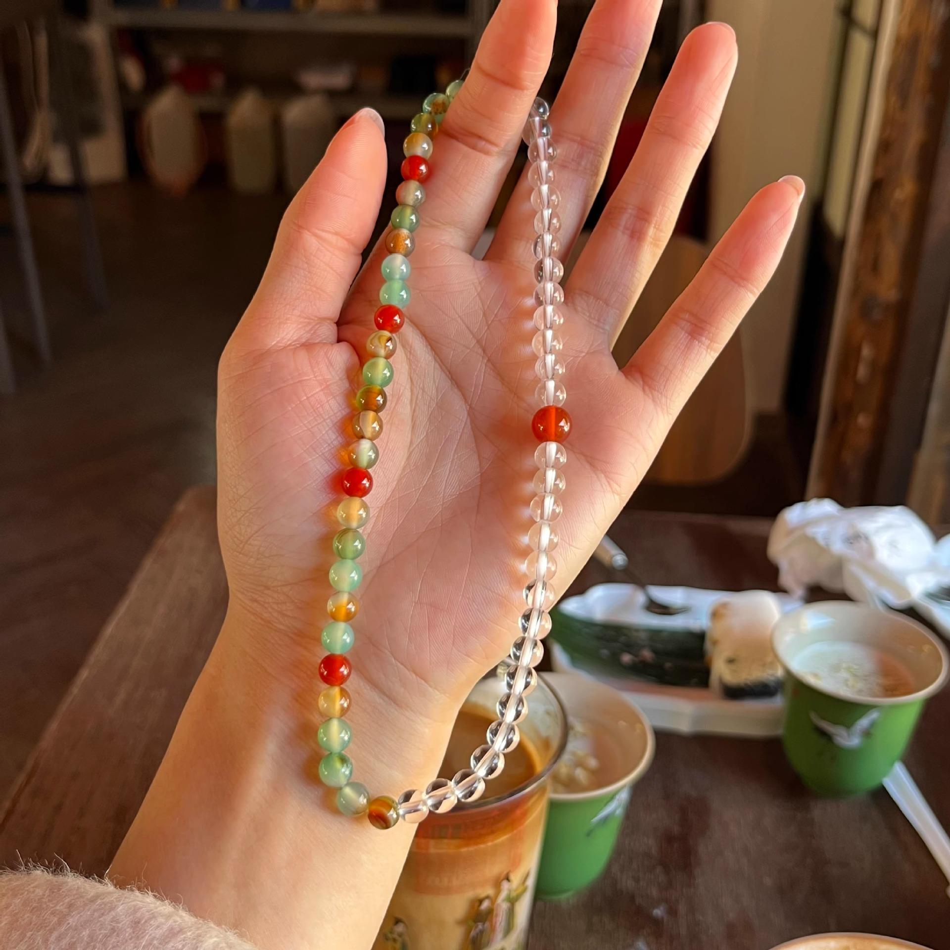 Elegant Natural Peacock Agate Double Circle Bracelet: Enhances Physical & Mental Harmony, Brightens Skin Tone