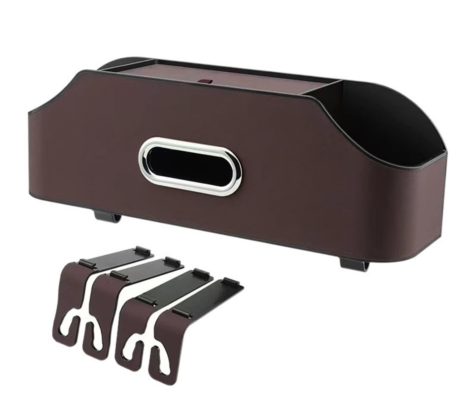 

car storage, car seat back organizer with cup holder, tissue box, car tissue holder, коричневый