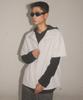 Placestudioman Authentic Light Diagonal Cut Point High-Neck Nylon Windbreaker Short Sleeve Jacket [Gray]