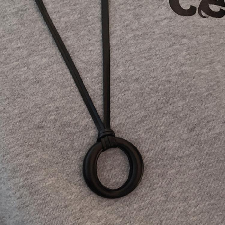 Contemporary Round Pendant Necklace With Sturdy Leather Strap Jewelry Accessory for Everyday Casual Wear Daily Use
