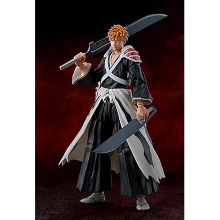 Figura - TAMASHII NATIONS - Ichigo Kurosaki - Zangetsu Doble - 3 Pares de Manos - 4 Partes Faciales