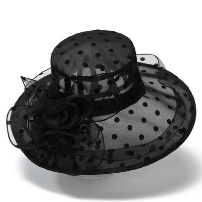 Pălărie de soare pliabilă din organza pentru femei, vară, femei de vârstă mijlocie, persoane în vârstă, streașină mare, floare, protecție solară, mama, bazin, pălărie