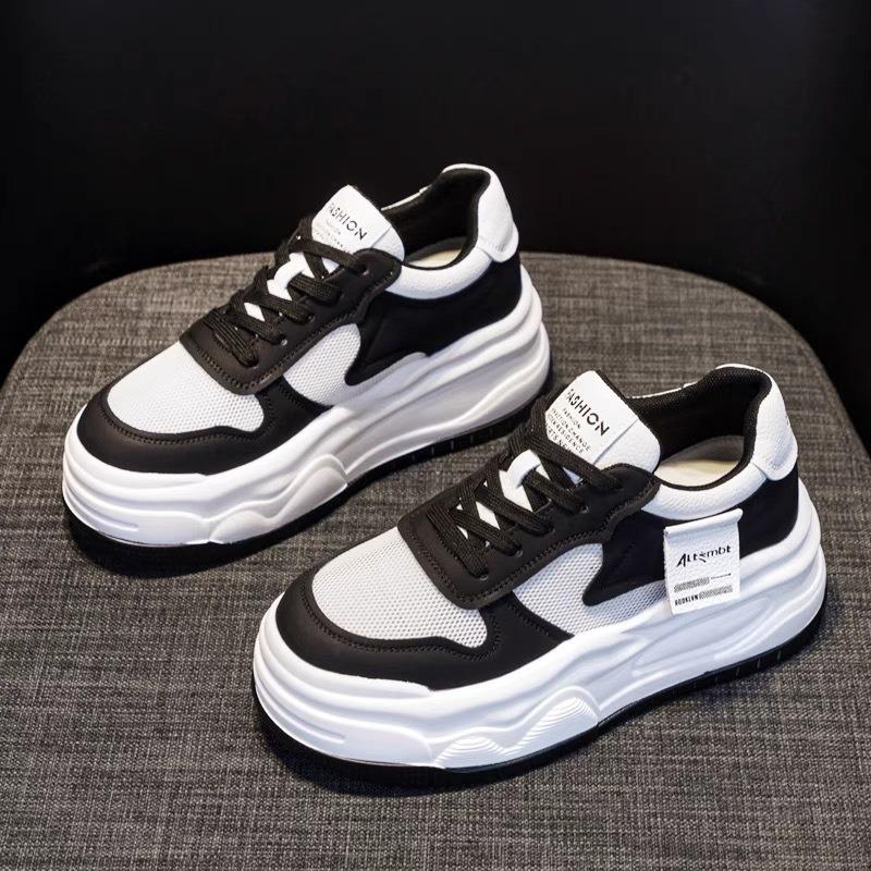 Inner Heightening Women's Shoes Leather Little White Shoes Spring and Summer New Versatile Muffin Thick Baseplate Shoes Casual Sports Shoes