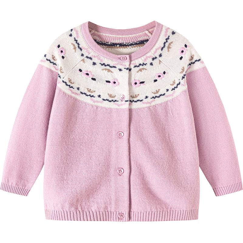 Mini Balabala Girls Fair Isle Pullover Sweater 80