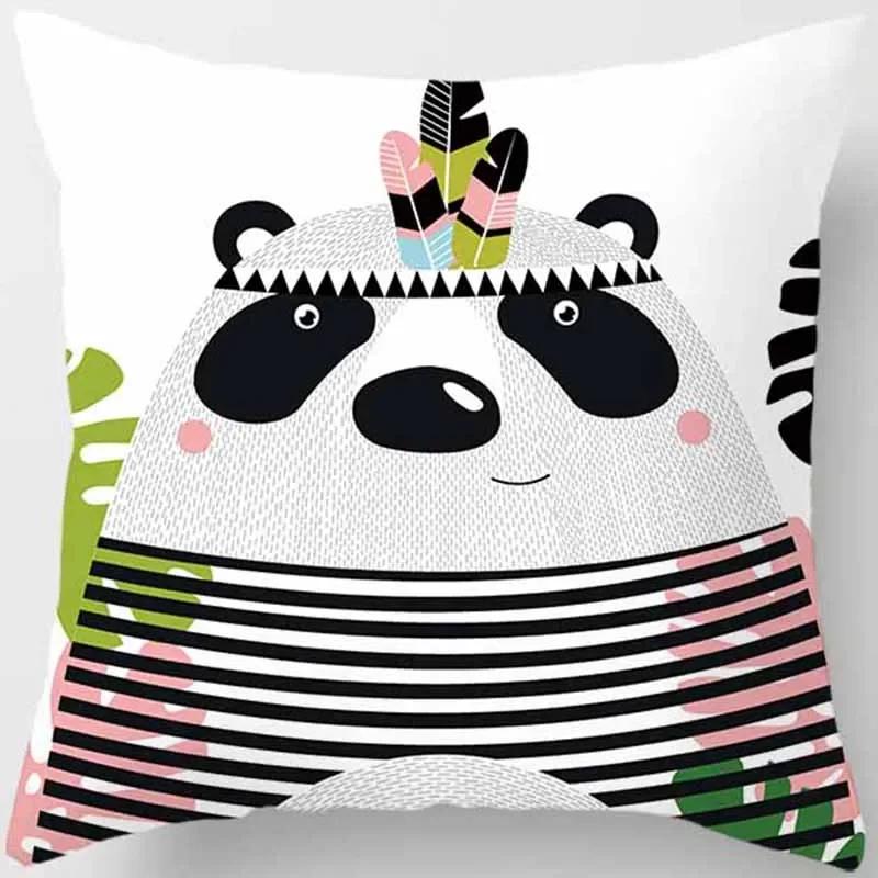 Cute Animal Print Square Pillowcase Home Decoration Car Sofa Cushion Cover
