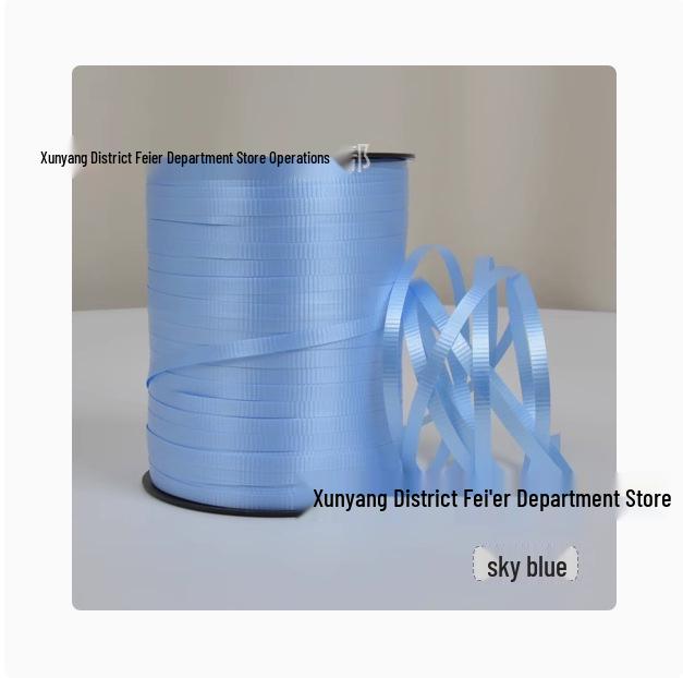 Balloon Accessories: 500-Yard Embossed Colored Ribbon, Metallic Balloon String, and Tying String.