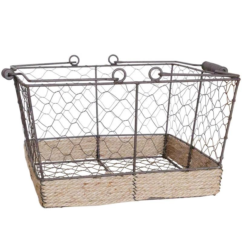 Juhan Retro Iron Wire Handbag Storage Basket - American Country ZAKKA Sundries Decor
