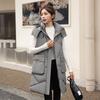 Women's Casual Long Down Cotton Vest Windproof Parka Hooded Overcoat Cold Warm Waistcoat
