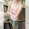 French Sweet Pink Floral Sleeveless Small Suspender Vest Women's Summer Unique and Beautiful Outer Wear Inner Tube Top