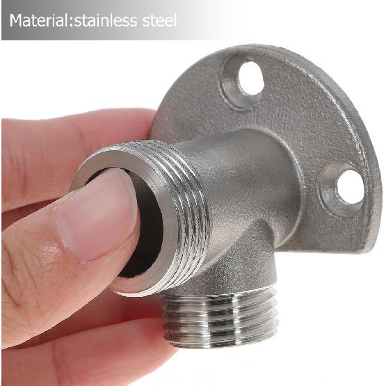 SUPVOX Wall Mount Shower Hose Connector, Stainless Steel Adapter for Bathroom Faucets, Diy Installation Kit for Exposed Shower Systems, Silver