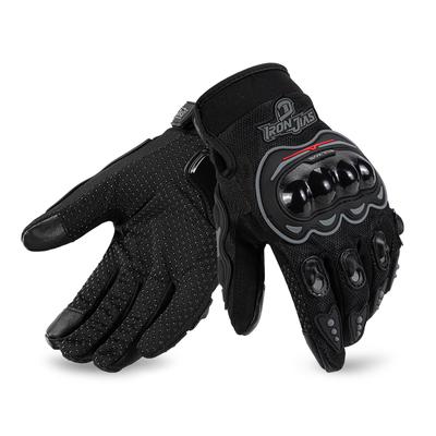 Iron Jia’s Bike Gloves, Motorcycle Gloves, Smartphone-Compatible, Touchscreen-Compatible, Non-Slip, for Summer, Anti-Vibration, Breathable, Durable