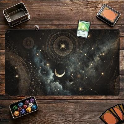 Mystický vzor Hvězdné oblohy Herní podložka Protiskluzová gumová Velká podložka na stůl Prošitý okraj Pro karetní hru Počítač Laptop Domácí Hra Práce