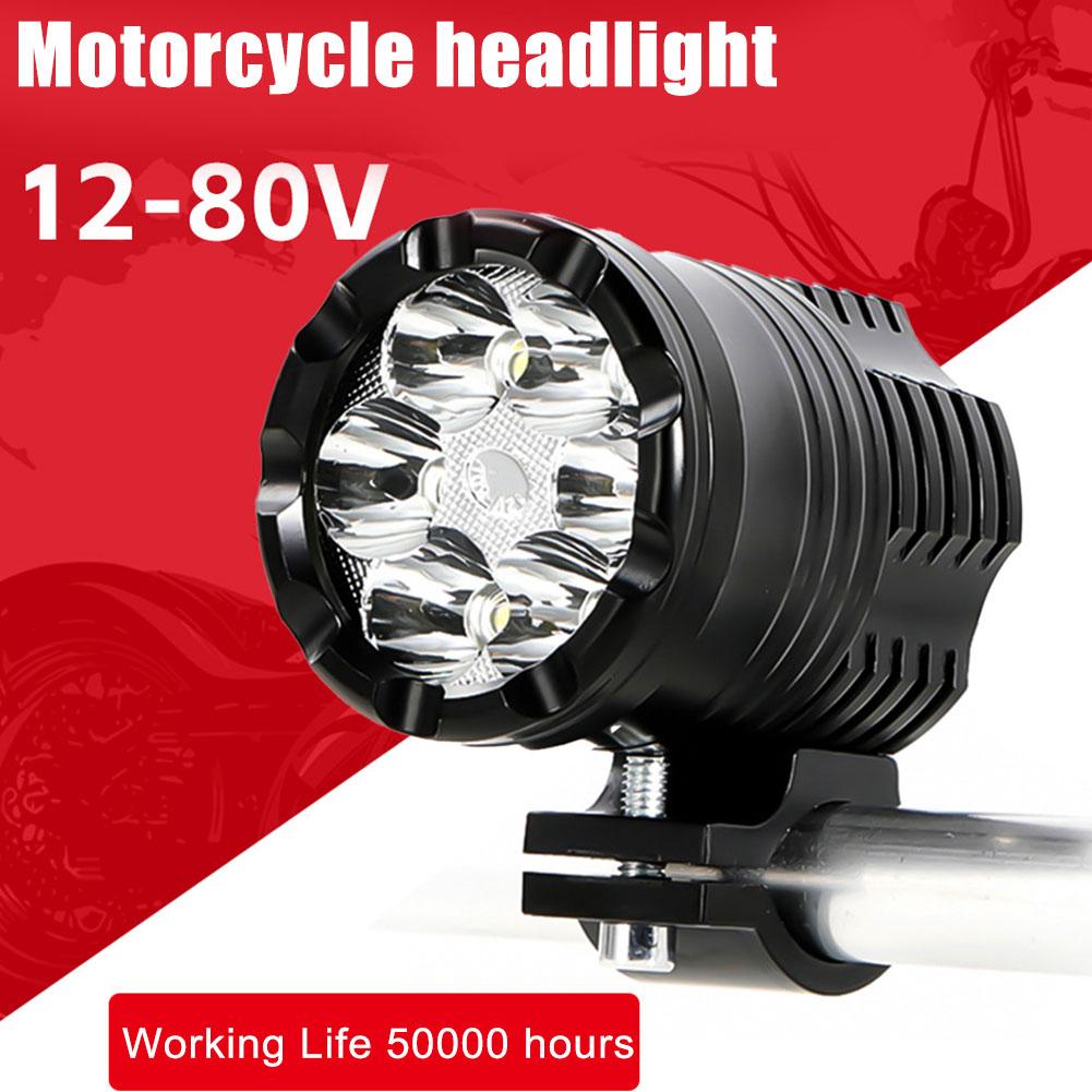 6 Chips Additional LED Headlights For Motorcycle High/Low/Strobe Long Range Lights Moto Fog Light Auxiliary Motocross Spotlight