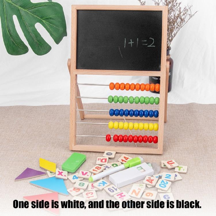 Educational Wooden Abacus Counting Toy Double Sided Magnetic Writing Drawing Board Abacus Math Learning Toy for Kids