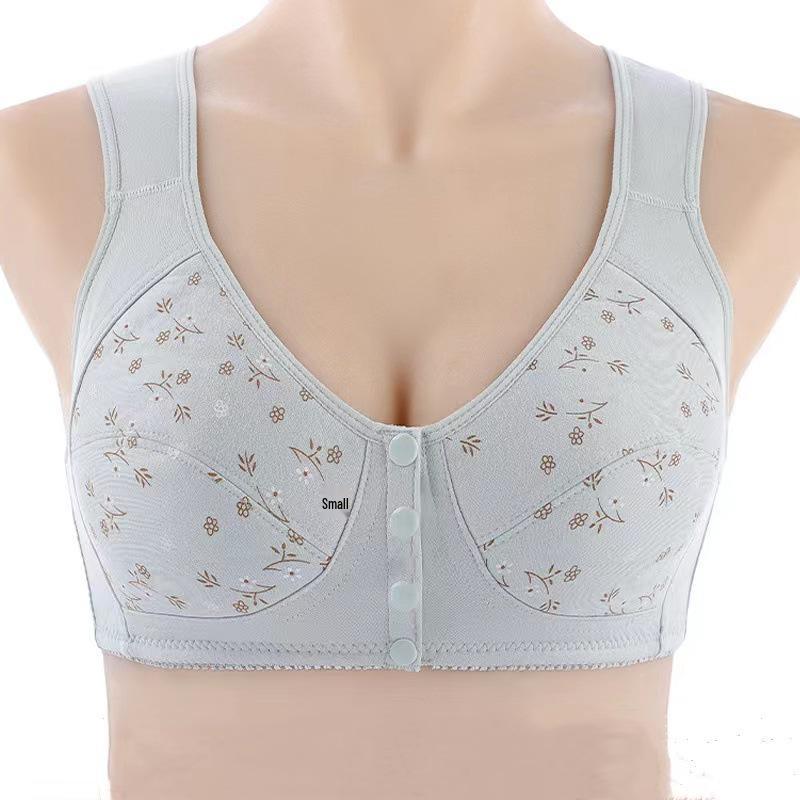 Wire-Free Front Closure Cotton Bras for Middle-aged & Elderly Moms - Plus Size Vest Style