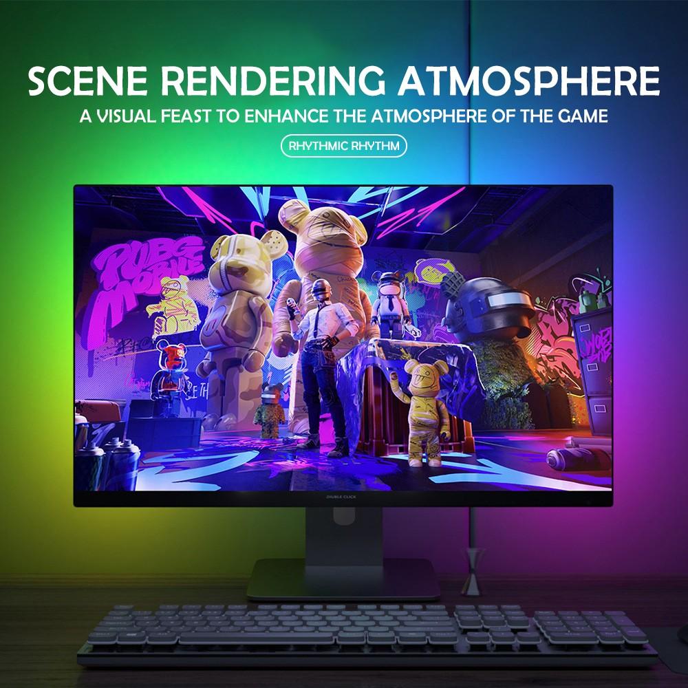 Smart Gaming LED Strip Lights PC Backlight RGB Sync Light Bar Computer Monitor Screen Sync Lights APP Control Gaming Room Decor