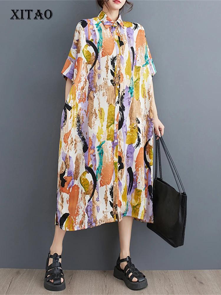 

XITAO Print Pattern Dress Fashion Casual Style dress WLD11362