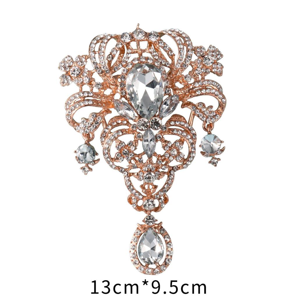 European & American Crystal Teardrop Brooch Zircon Pin Accessory