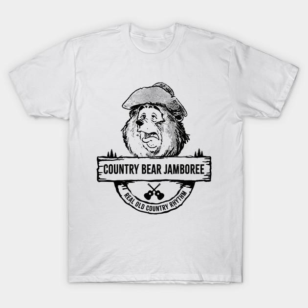 Men Black Print T-shirt Country-Bear-Jamboree No-Cut Transfer Paper Print Cotton Tshirt XL белый
