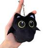 Black Cat Plush Keychain Ghost Wing Cute Kitty Key Chain Stuffted Toy Pendant Lovely Backpack Accessories Kawaii Bag Pendant