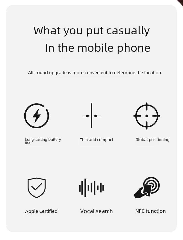 Plastic Card Type Smart Anti-Lost Finder - FindMy Global Locator Replacement for AirTag