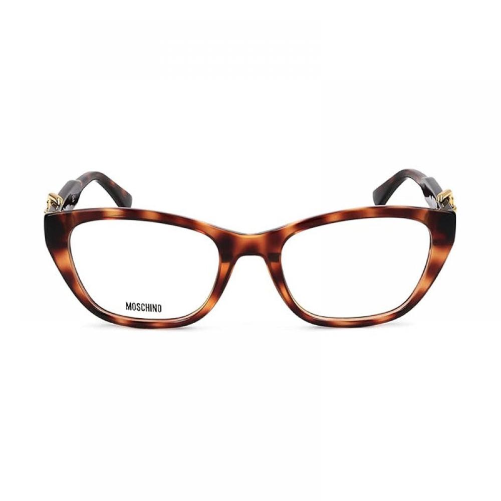 Moschino Eyeglasses Cat Eye Full Rim  Havana Frame And Clear Demo Lenses Lens Mos608008600 Brown