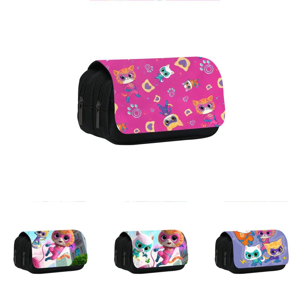 Astuccio per Bambini Superkitties a Doppio Scomparto per Studenti delle Elementari