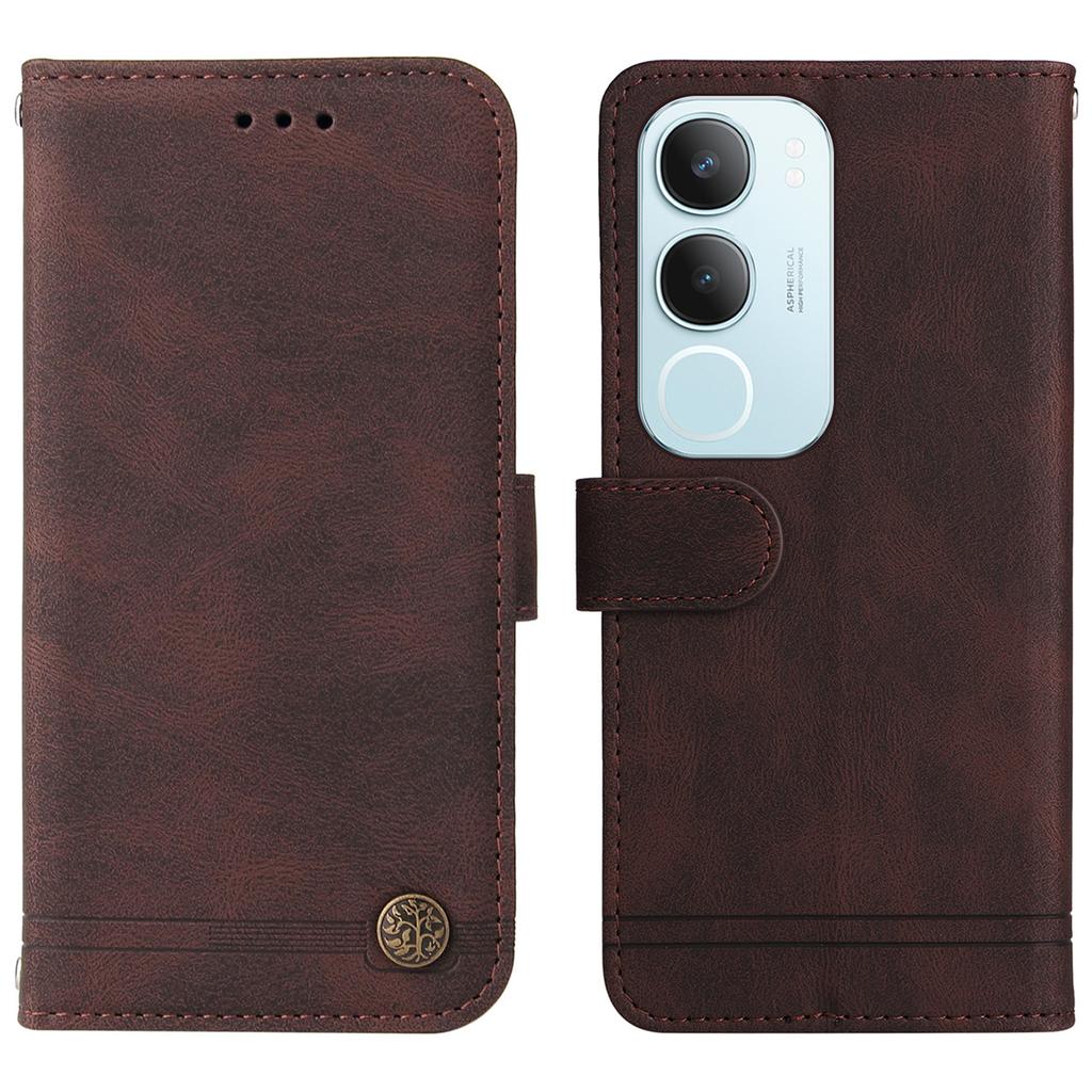 For Vivo Y29 5G/Y19s 4G Leather Wallet Cases Skin Touch Phone Cover Stand with Strap