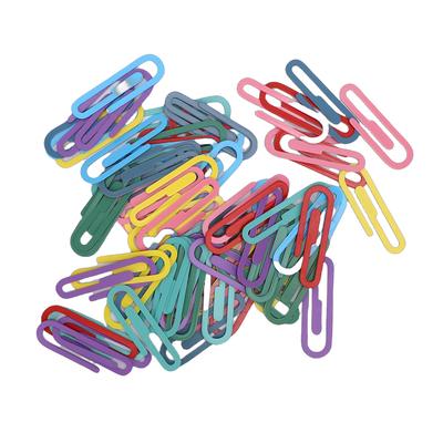 100pcs Assorted Colors Cute Paper Clips Metal Large Flat Paper Clips for   School Bookmark Stationery Supplies