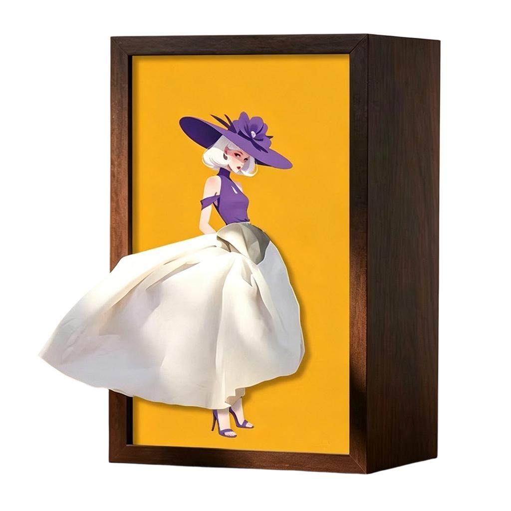 Ballet Girl Art Decorative Tissue Holder Lady Dress Design Tissue Box Wood Tissue Case for Office Countertops Living Room