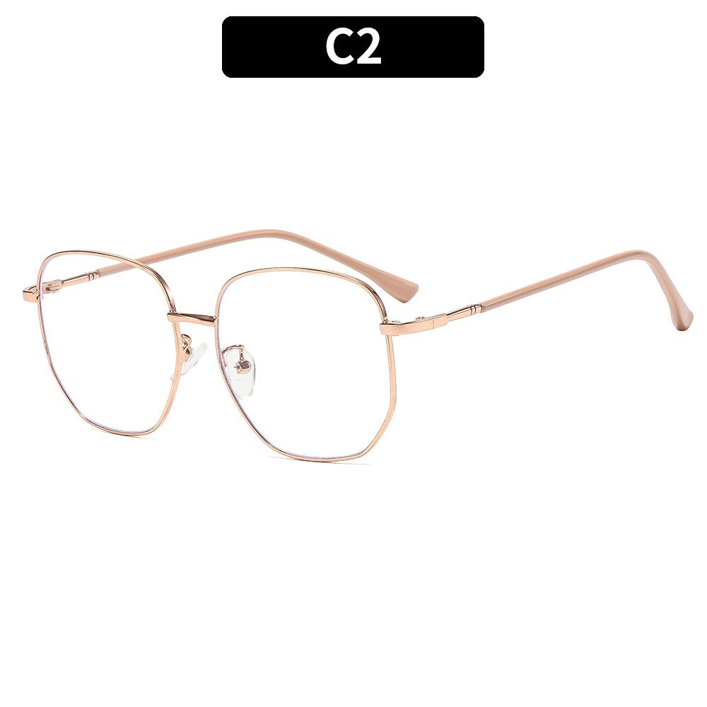 Women's Glasses Men's Fashion Large Frame Metal Glasses