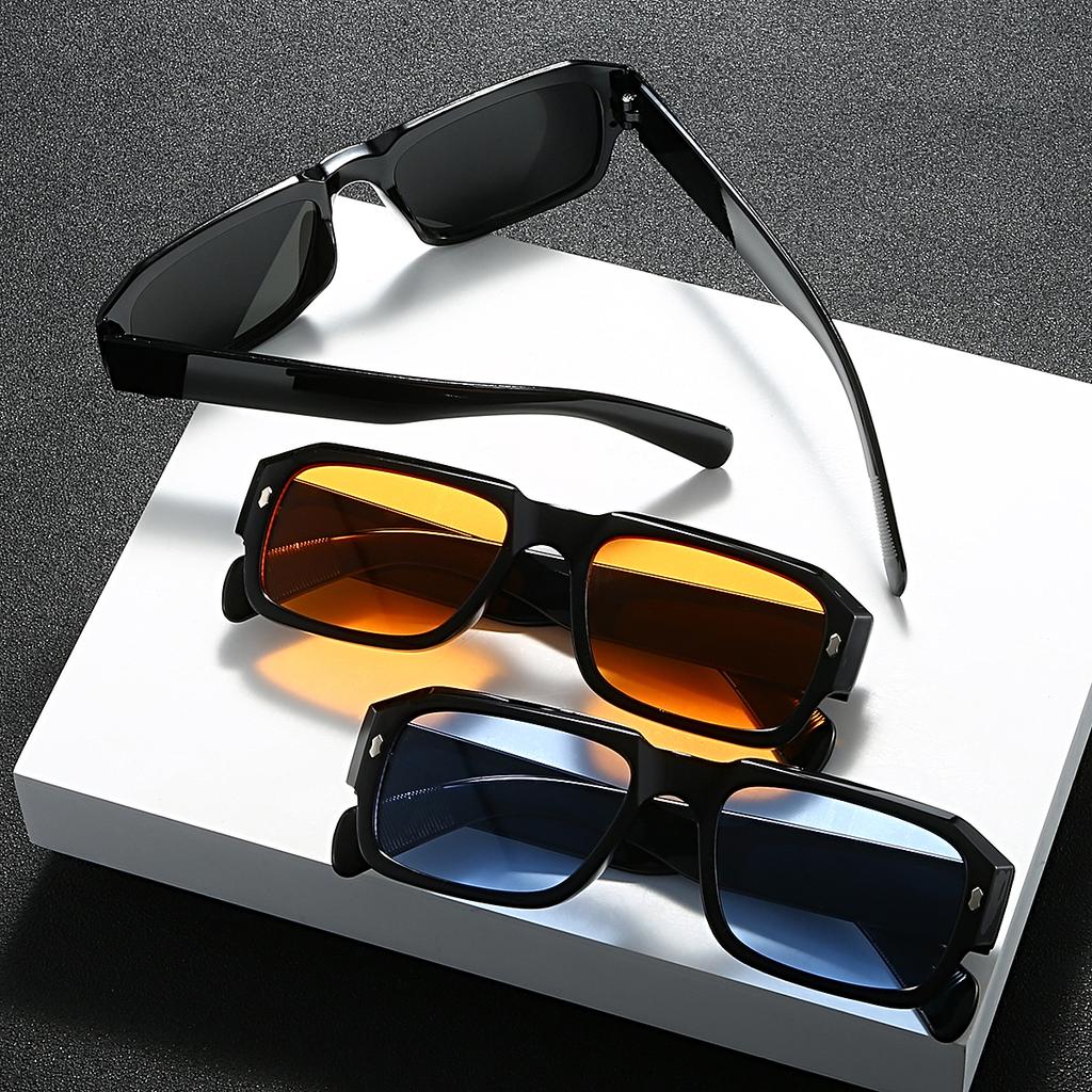 3Pcs Men's Retro Square Frame Glasses Set Classic Trendy for Holiday Party Outdoor Decoration