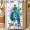 Beach TowelGorilla Tag Cartoon Custom Name Text Personalized Soft Towel for Beach Pool Indoor Home Decor Gift