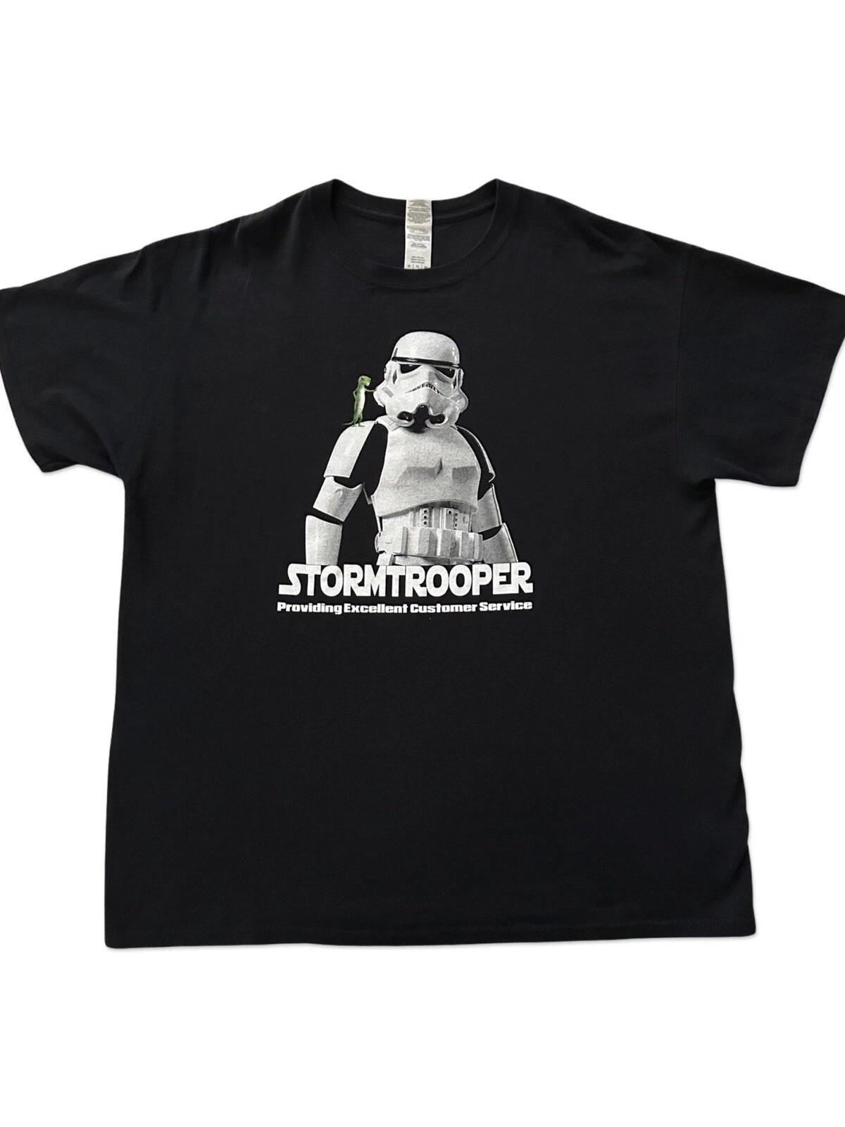 Star Wars Y2K Stormtrooper Geico Customer Service Black Shirt Size XL S