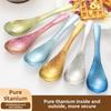 Titanium Soup Spoon for Household Outdoor Ice Flower Spoon