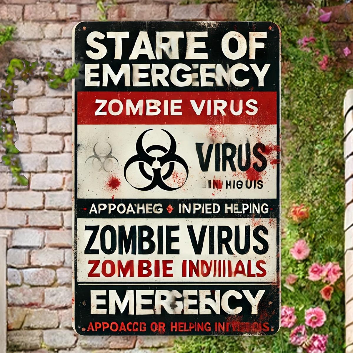 

, Retro Metal Wall Art Zombie Virus Sign - Vintage Biohazard Decor for Home, Cafe, Bar & Garden - Durable Outdoor/Indoor H 20x30cm（7.8x11.8inch）