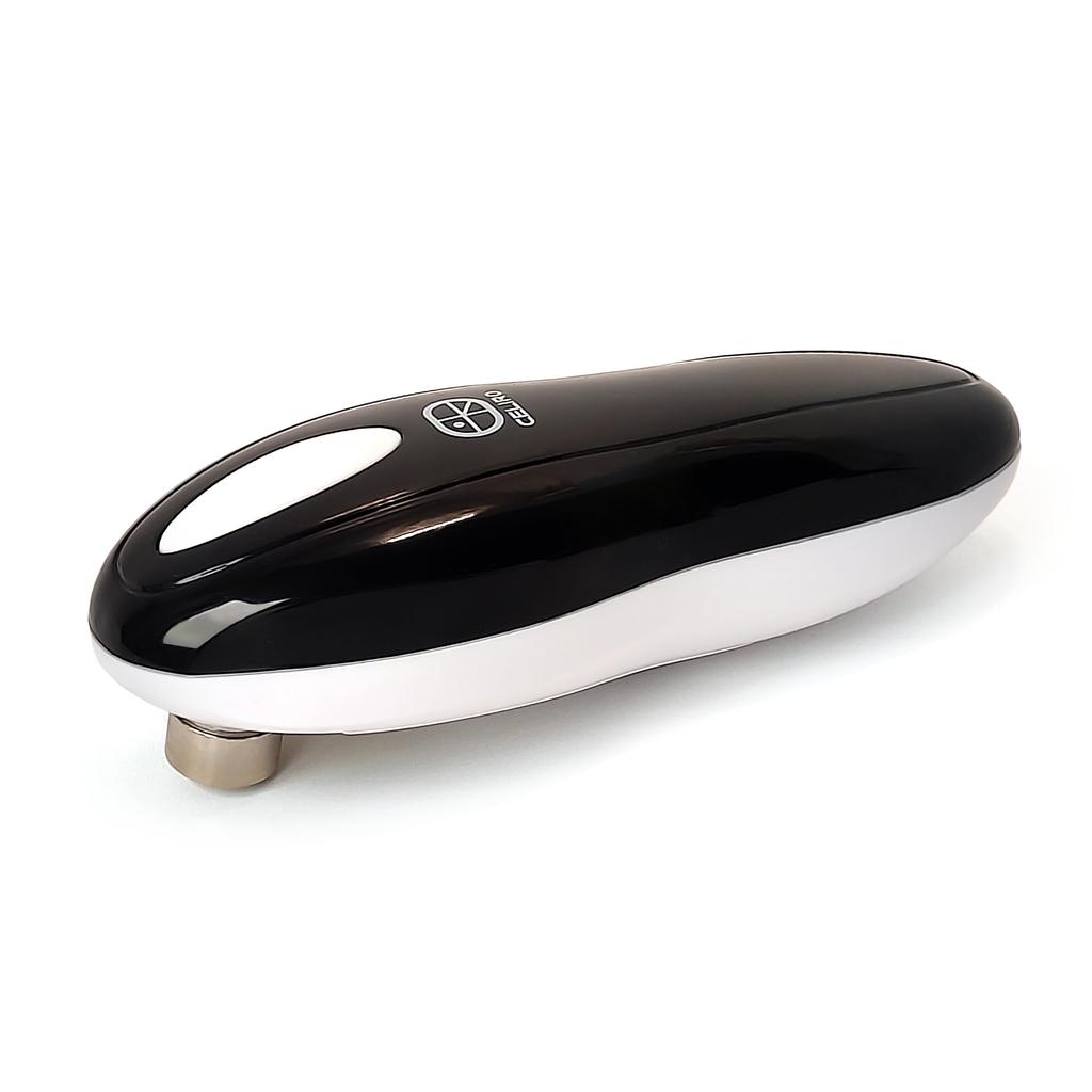 CELIRO A1 Electric Can Opener: One-touch Start/stop, Smooth Cutting Edge, Ergonomic, Compact, Cordless Design, Black.