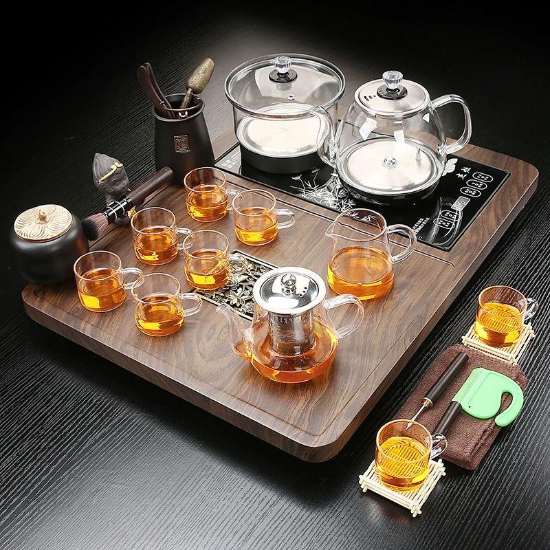 Automatic Zisha Kung Fu Tea Set with Wooden Tray