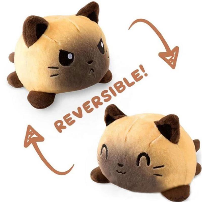 18Cm Reversible Plush Flip Toys Animal Cat Unicorn Panda Double-Sided Angry Reversible Happy Doll Shine Soft Cute Children Gifts