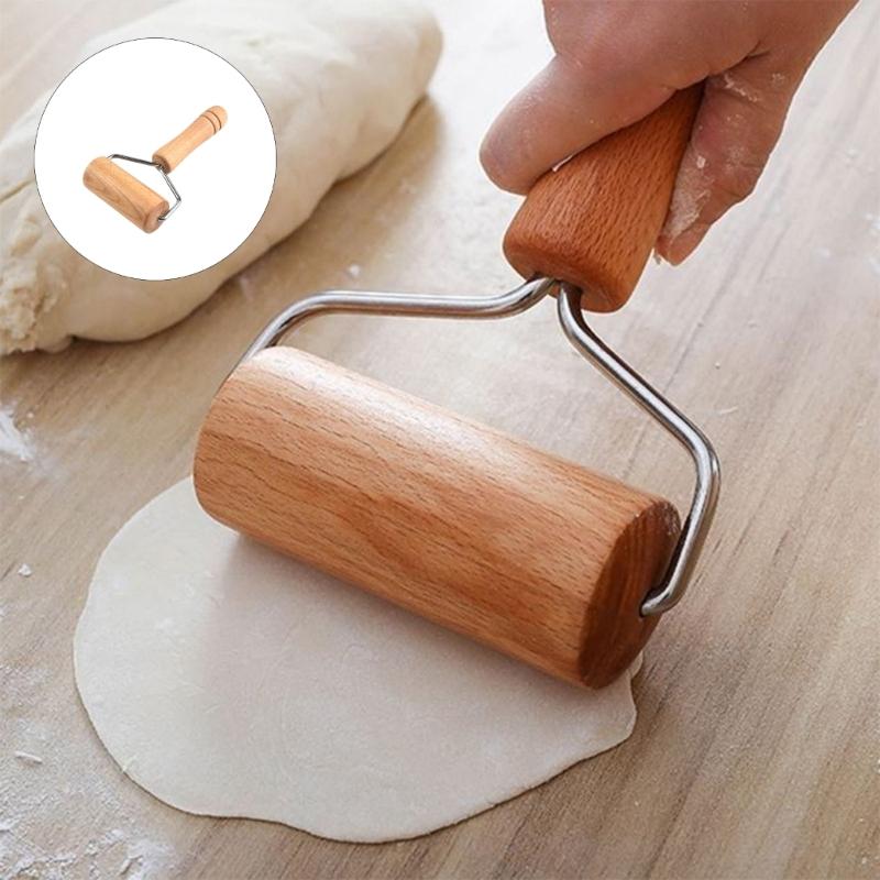 Ergonomic Handle Kitchen Rolling Pin Wooden Dough Flattener Beechwood Roller For Baking Cooking And Food Preparation