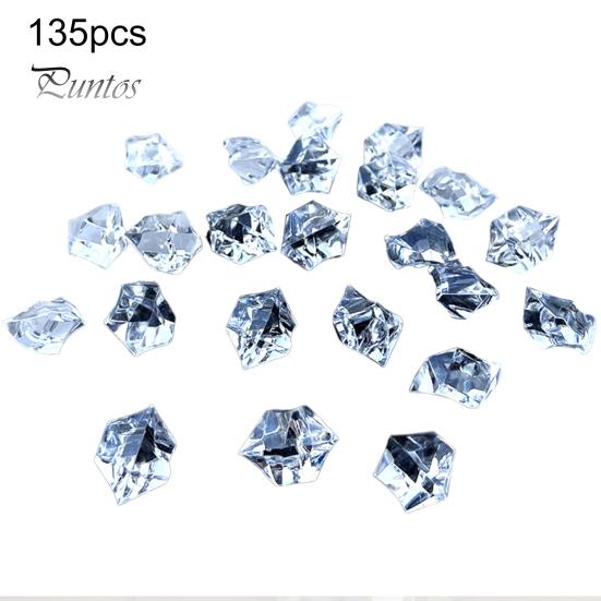 1 τσάντα αφρώδη ακρυλικό πολύτιμος λίθος Fishbowl filler Φωτεινό γυαλισμένο ρεαλιστικό ακανόνιστο σχήμα Γεμιστικά βάζων Ψεύτικες πέτρες πάγου