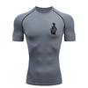 Blue Fox Pattern  Men's Sports T-shirt Training Fitness Compression Workout T-Shirt Rashgard Tops T-Shirt for Men