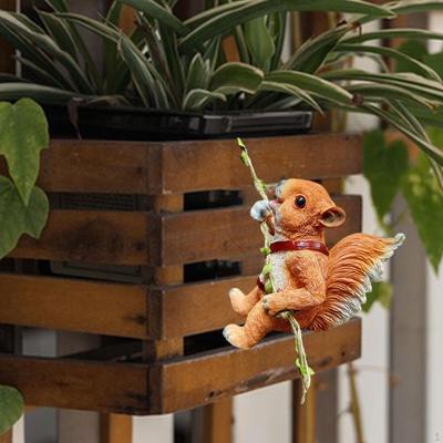 Estatueta de Animal Escalador para Pendurador de Vaso de Planta de Interior Resina Escultura de Jardim Cerca de Quintal