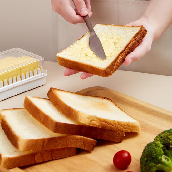Butter Keeper Butter Stick Holder with Transparent Lid Butter Dish for Refrigerator BPA-Free Butter Storage Rack for Cheese Margarine