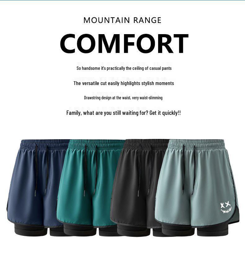 Unisex Quick-Drying Three-Quarter Running Shorts - Anti-Exposure Summer Sports Style